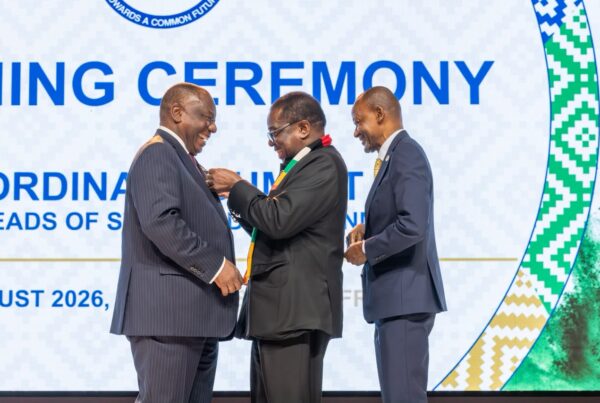 President Mnangangwa handing over SADC Chairmanship yo President Ramaphosa