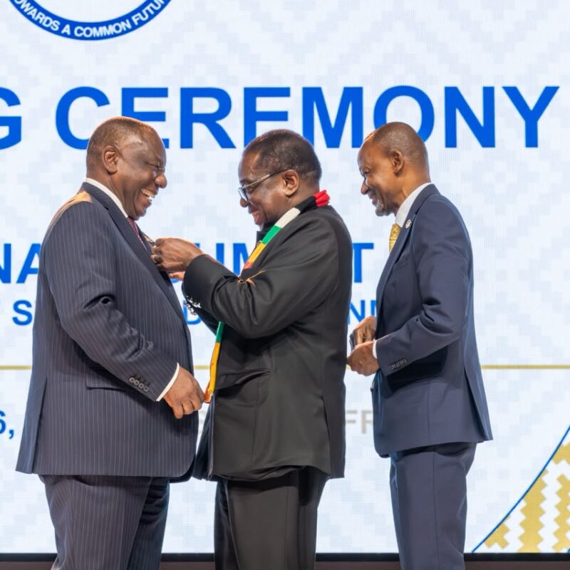 President Mnangangwa handing over SADC Chairmanship yo President Ramaphosa