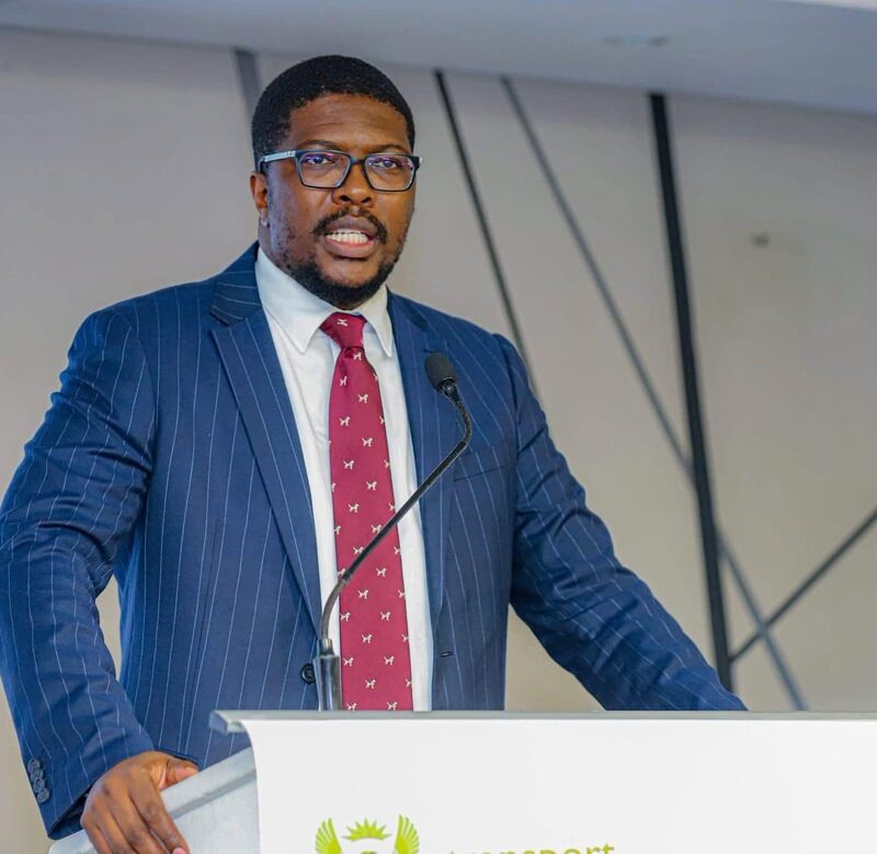 Mkhukeko Hlengwa standing on a podium