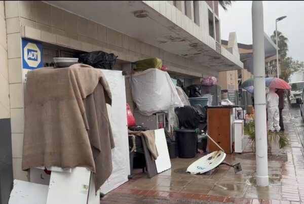 Image of furniture belonging to evicted flood victims in Durban
