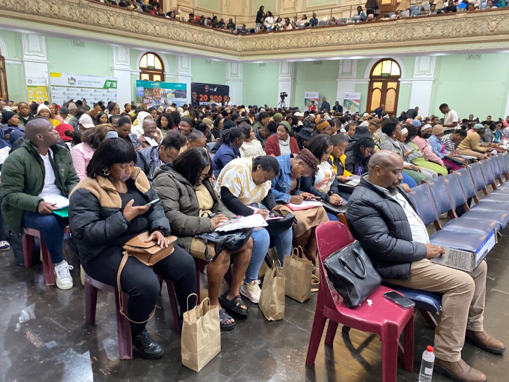 Unemployed teachers gathered at the Pietermaritzburg city Hall