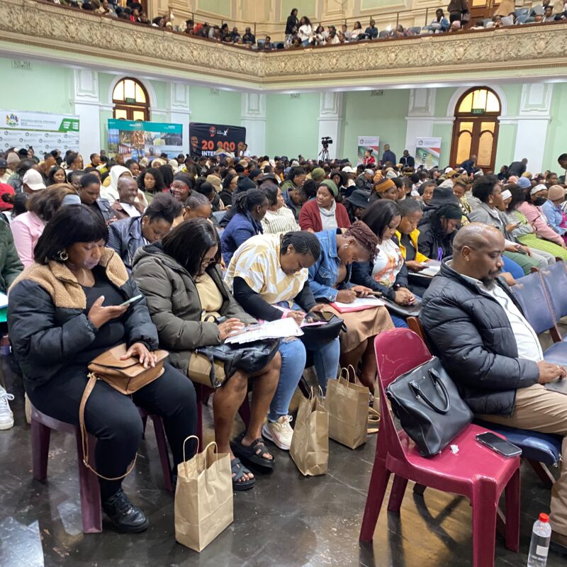 Unemployed teachers gathered at the Pietermaritzburg city Hall