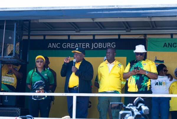 ANC Leadership on a podium