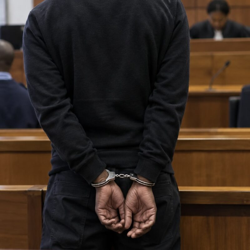 Picture of a serial rapist suspect court