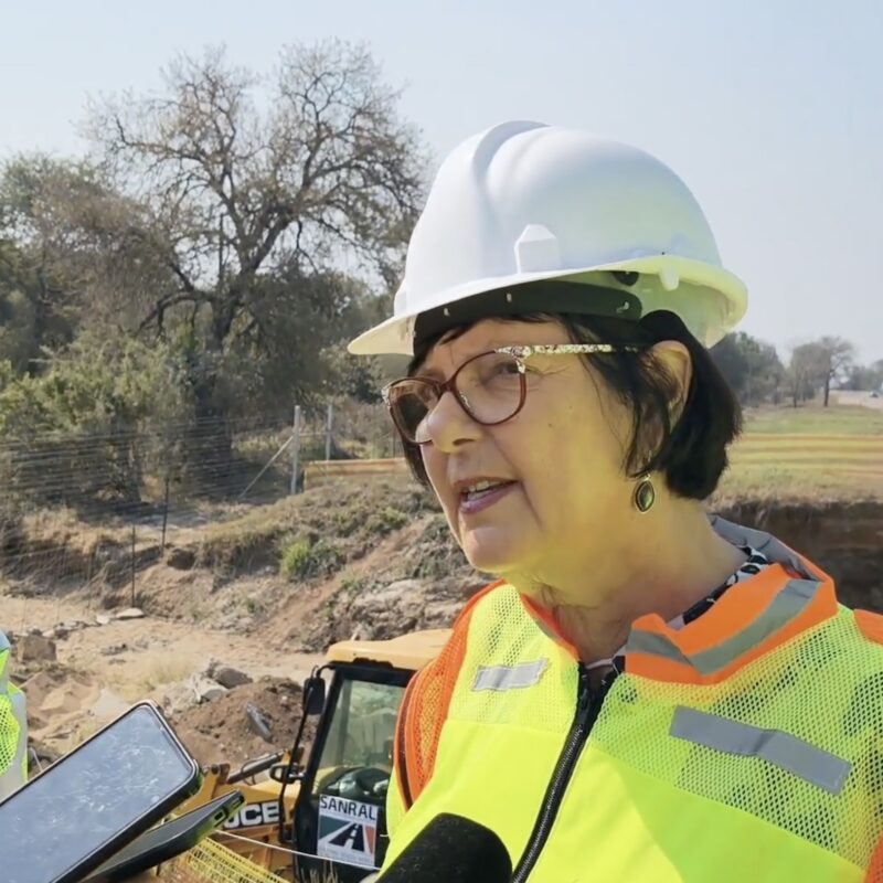 Minister of Transport, Barbara Creecy addressing the media