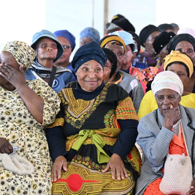 Elderly women at International day of senior citizens event.